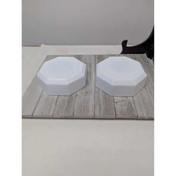 Set of 2 Arcoroc France Octime White Glass Octagon Soup Cereal Bowls - Picture 4 of 7